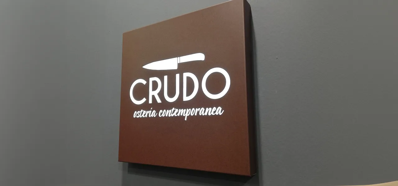 Insegna Cassonate - Crudo Osteria - Sunrise Insegne