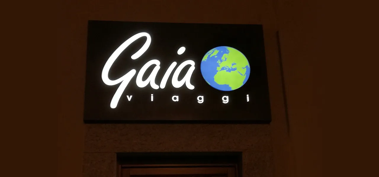 Insegna Cassonate - Gaia Viaggi - Sunrise Insegne
